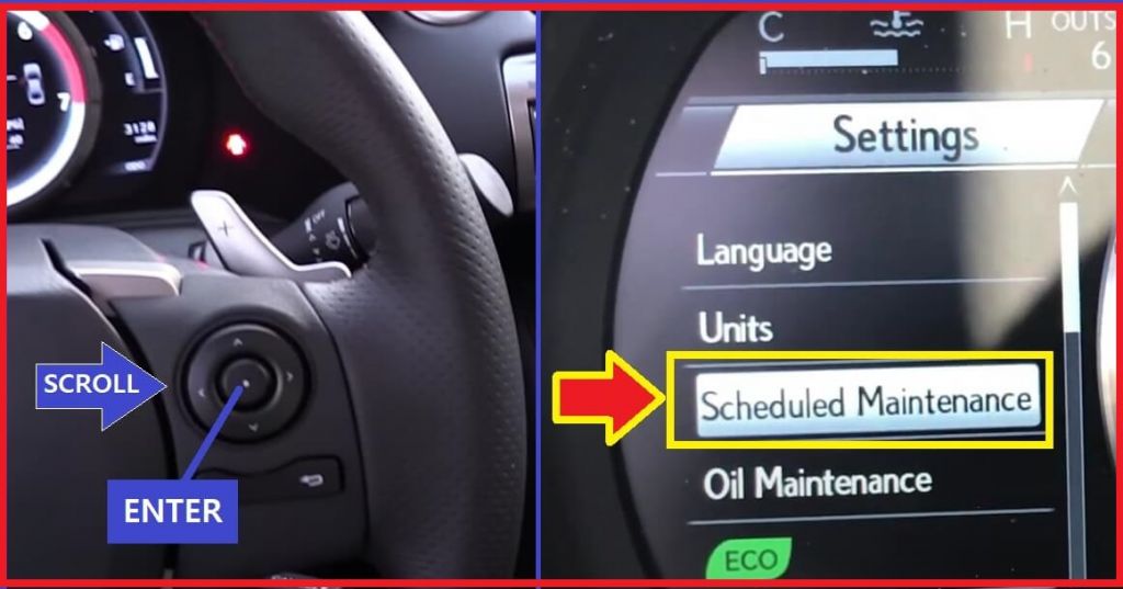 Lexus IS350 2015-2020 Maintenance Required Reset - schedule maintenance