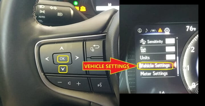 Lexus UX200 Maintenance required Reset - vehicle settings