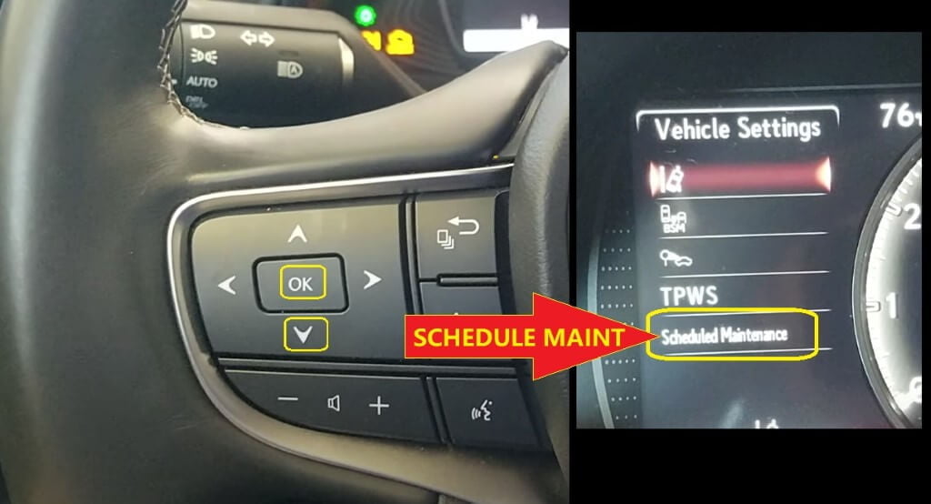 Lexus UX250H Oil Reset -schedule maintenance