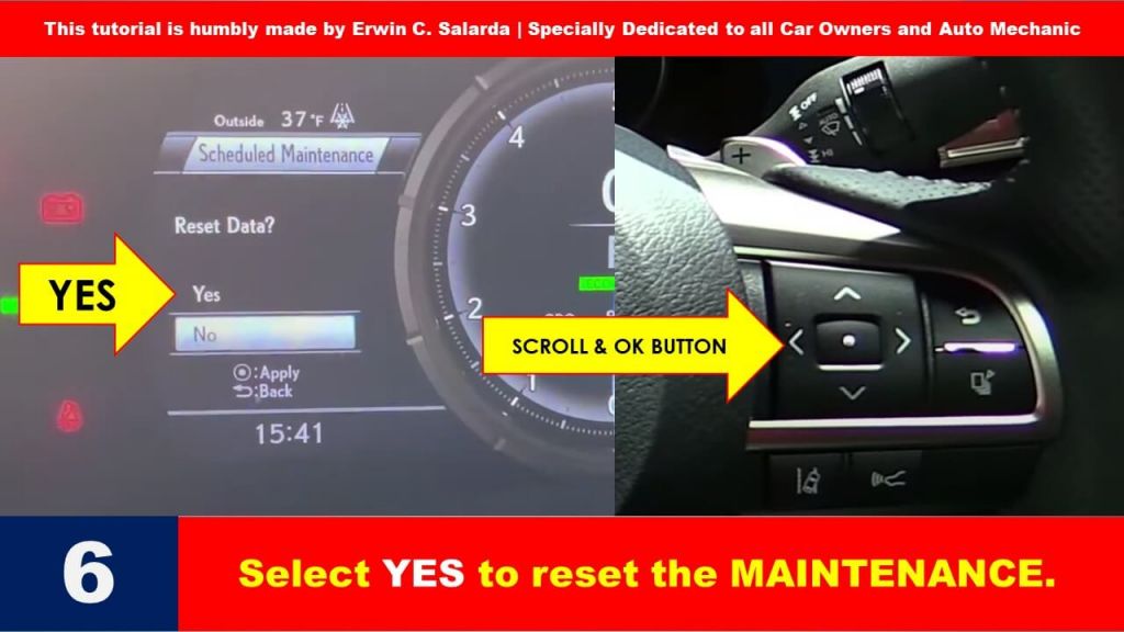 Lexus LM35-oil reset - yes