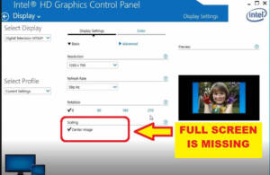 Missing Intel Graphics Display Full-Screen Scaling Fix